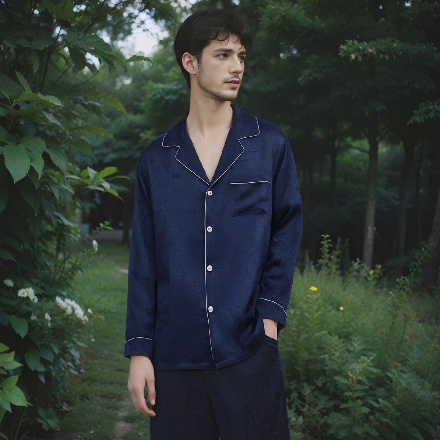 19-Momme Mulberry Silk Pajama Set – Men’s Sleepwear