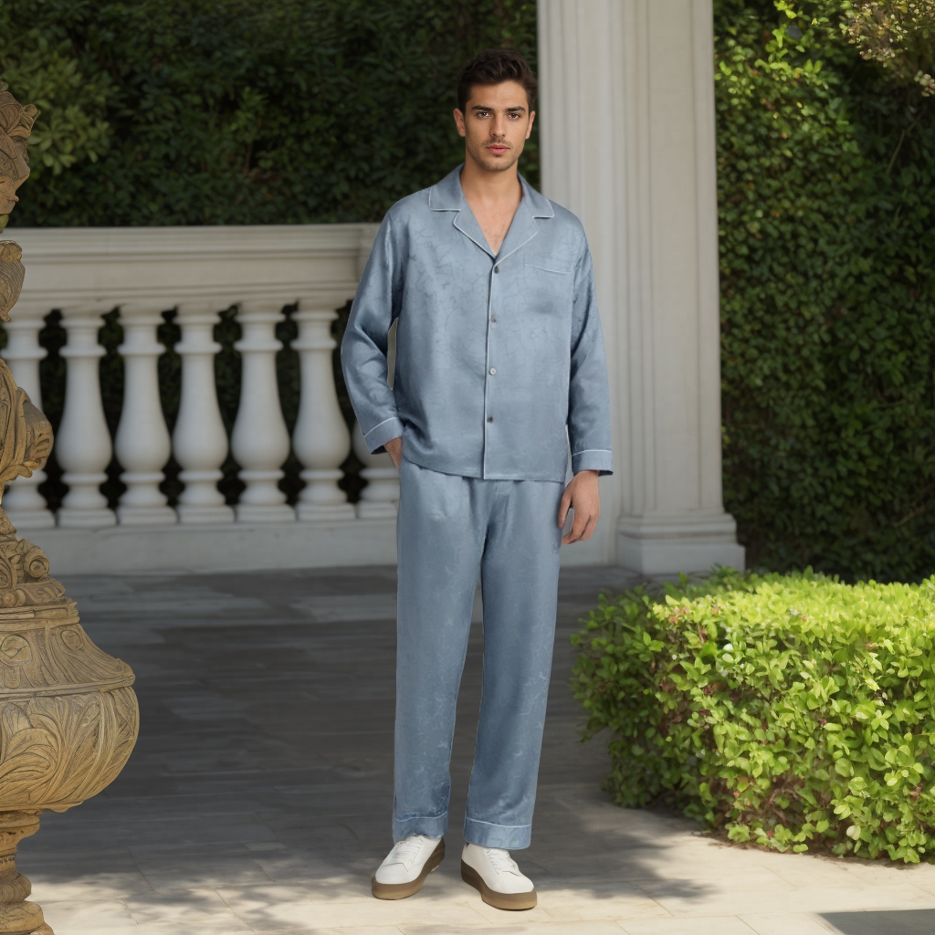 19-Momme Mulberry Silk Pajama Set – Men’s Sleepwear