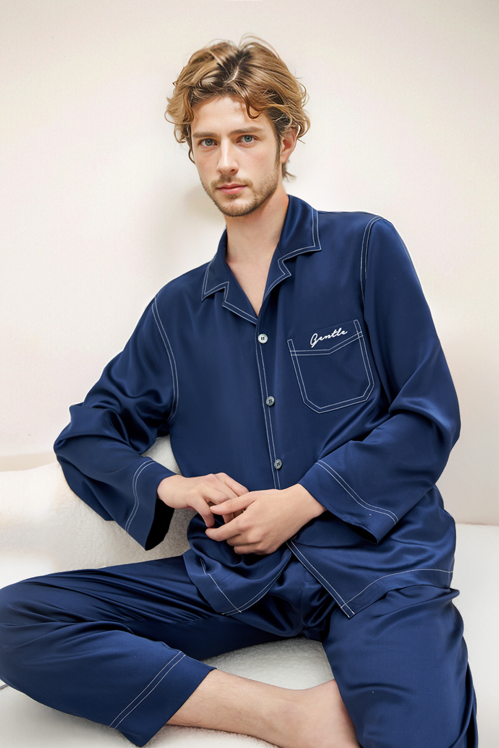 19-Momme Mulberry Silk Pajama Set – Men’s Sleepwear