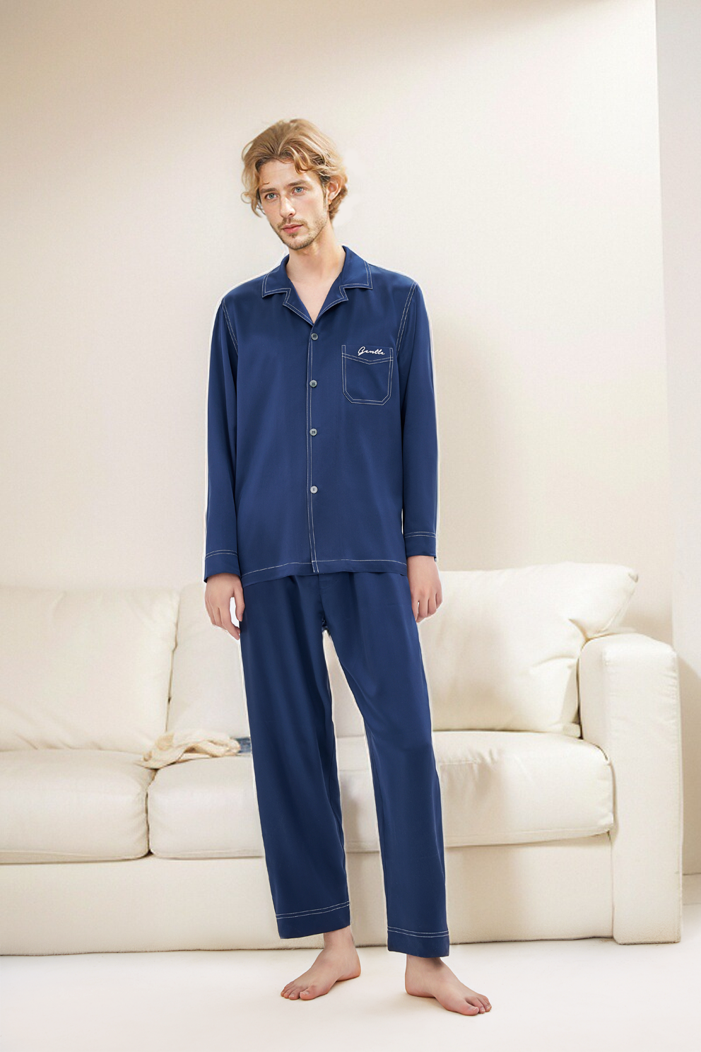 19-Momme Mulberry Silk Pajama Set – Men’s Sleepwear
