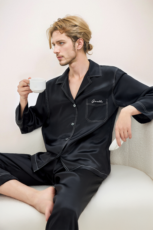 19-Momme Mulberry Silk Pajama Set – Men’s Sleepwear