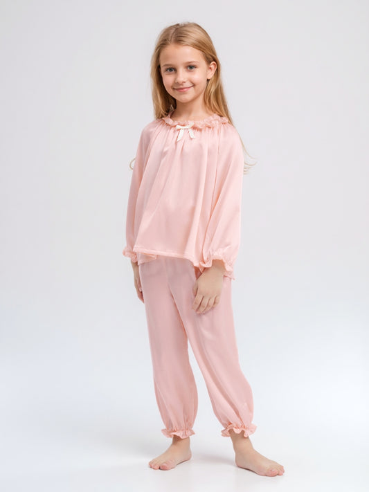 19-Momme Mulberry Silk Pajama Set – Children’s Sleepwear