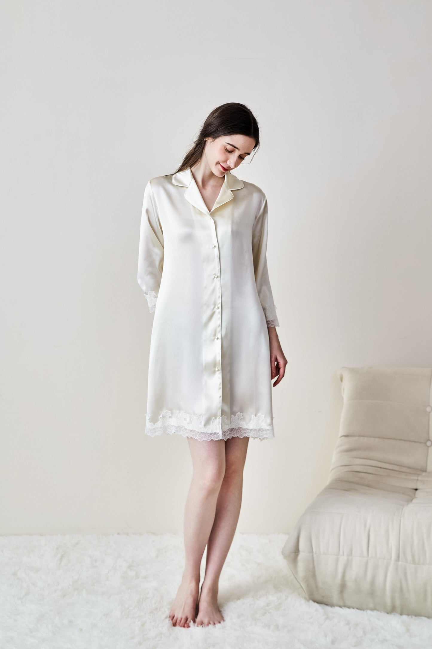 16-Momme Mulberry Silk Nightdress Robe – Women’s Sleepwear