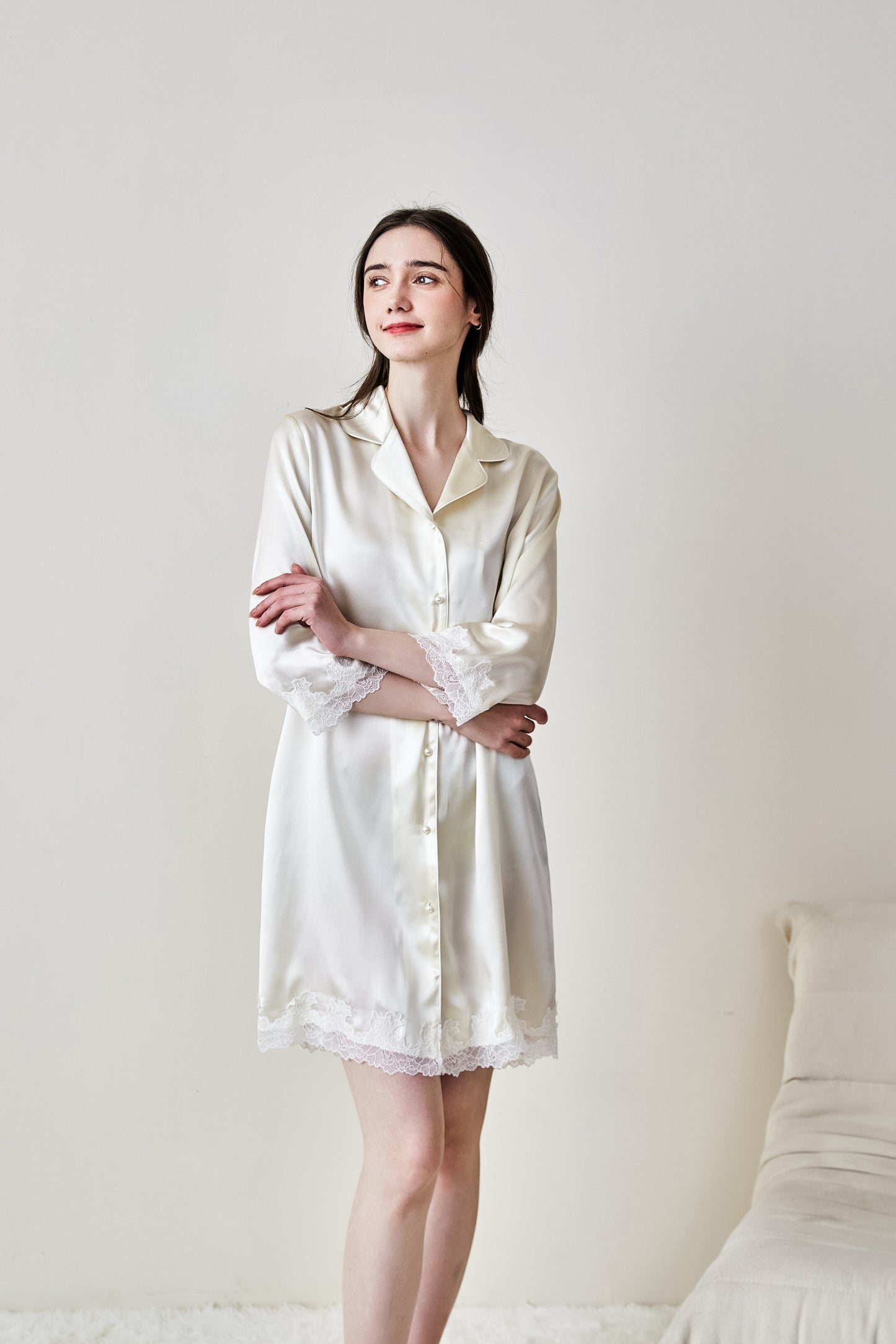 16-Momme Mulberry Silk Nightdress Robe – Women’s Sleepwear