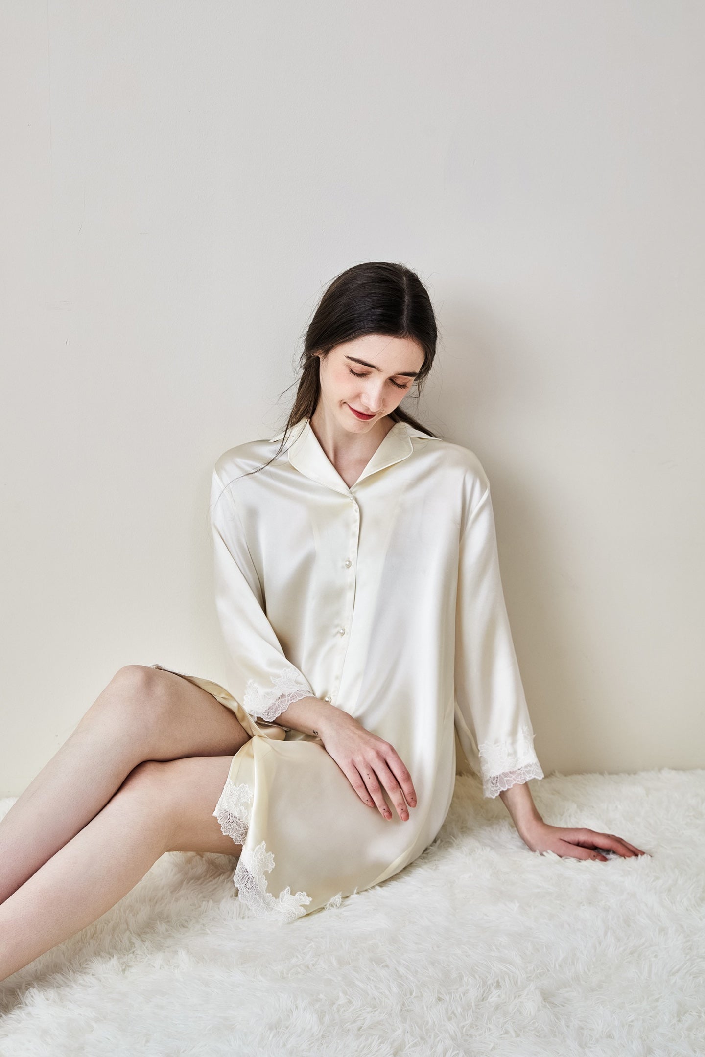 16-Momme Mulberry Silk Nightdress Robe – Women’s Sleepwear