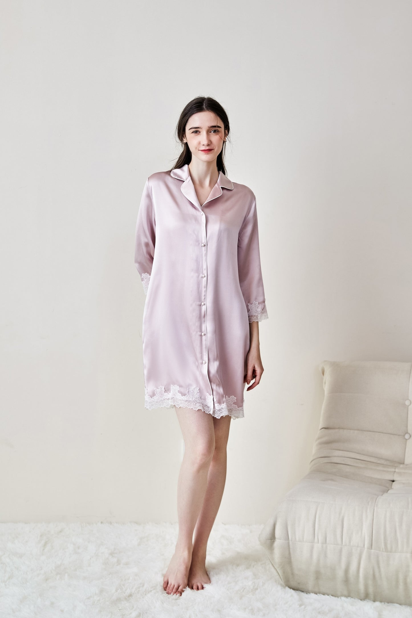 16-Momme Mulberry Silk Nightdress Robe – Women’s Sleepwear