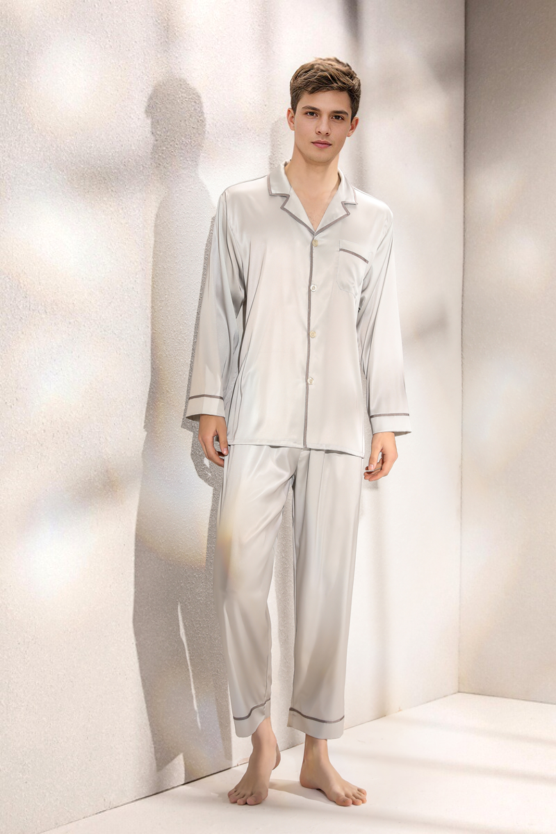 19-Momme Mulberry Silk Pajama Set – Men’s Sleepwear
