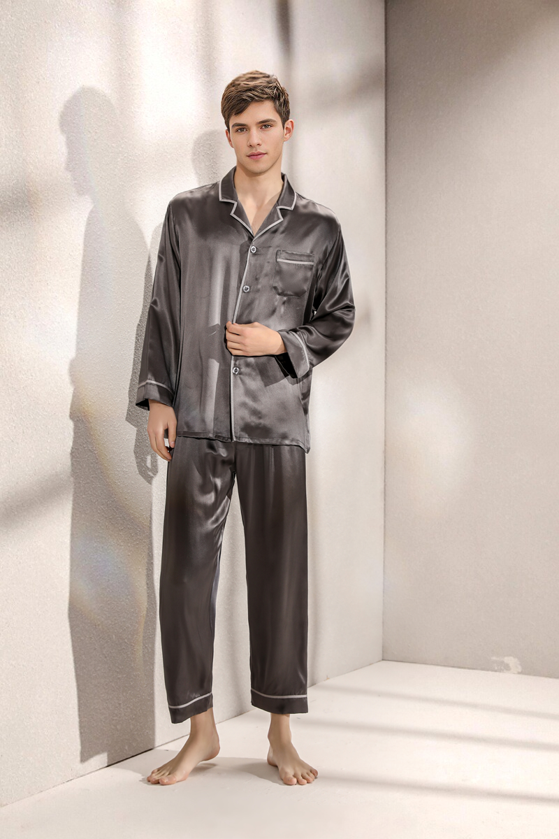 19-Momme Mulberry Silk Pajama Set – Men’s Sleepwear