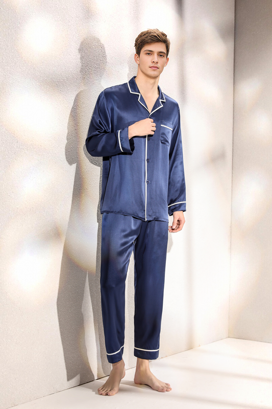 19-Momme Mulberry Silk Pajama Set – Men’s Sleepwear