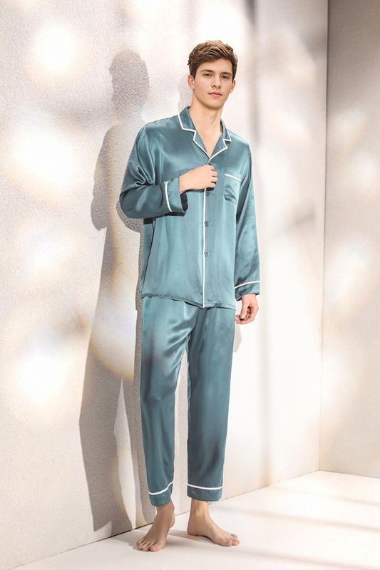 19-Momme Mulberry Silk Pajama Set – Men’s Sleepwear