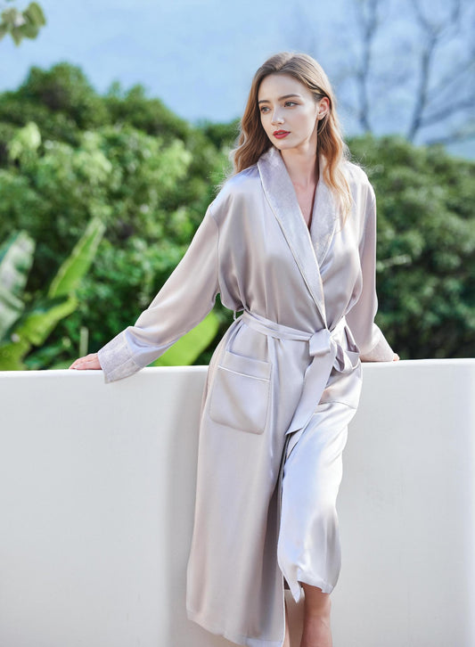 19-Momme Mulberry Silk Robe – Women’s Dressing Gown