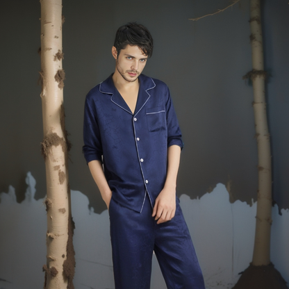 19-Momme Mulberry Silk Pajama Set – Men’s Sleepwear