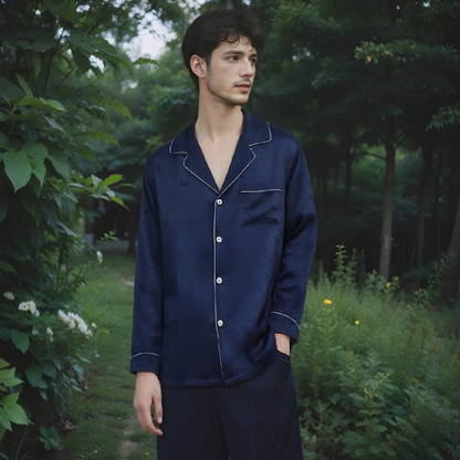 19-Momme Mulberry Silk Pajama Set – Men’s Sleepwear