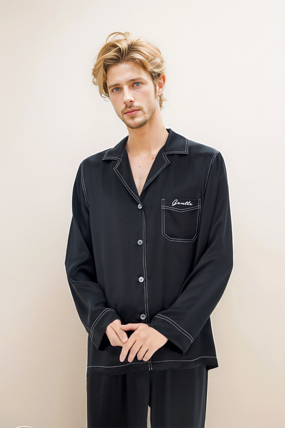 19-Momme Mulberry Silk Pajama Set – Men’s Sleepwear