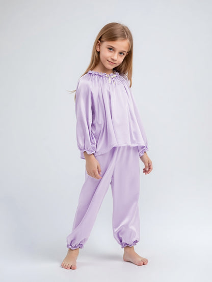19-Momme Mulberry Silk Pajama Set – Children’s Sleepwear