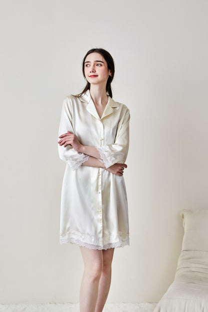 16-Momme Mulberry Silk Nightdress Robe – Women’s Sleepwear