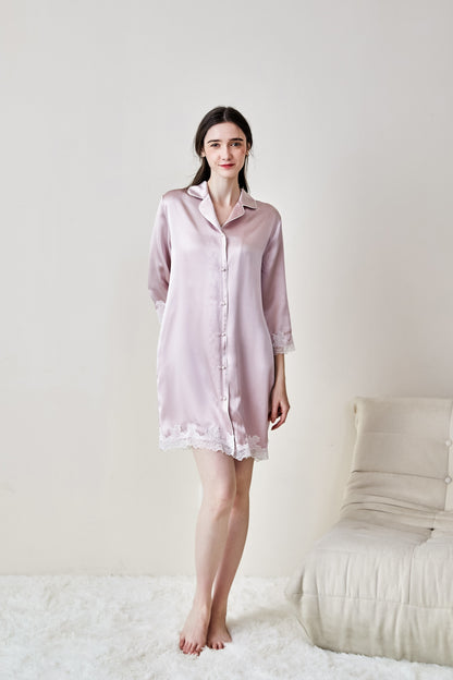 16-Momme Mulberry Silk Nightdress Robe – Women’s Sleepwear