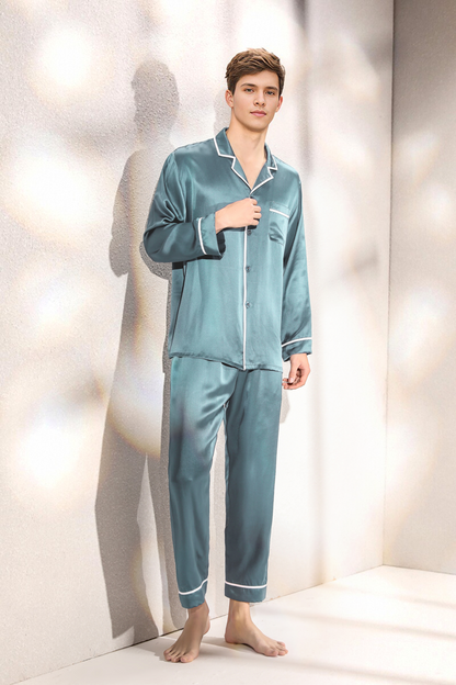 19-Momme Mulberry Silk Pajama Set – Men’s Sleepwear