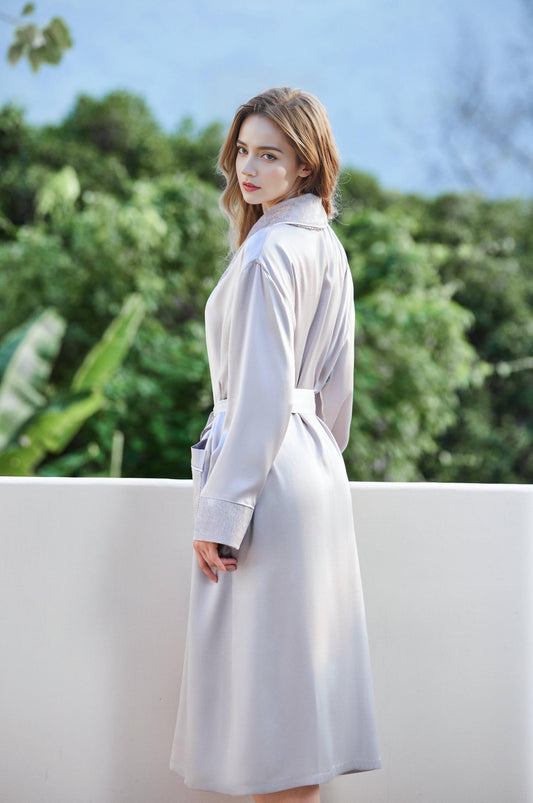 19-Momme Mulberry Silk Robe – Women’s Dressing Gown